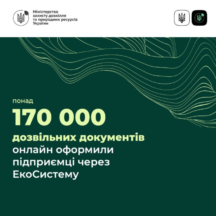 На ЕкоСистемі підприємці вже онлайн оформили понад 170 тисяч дозвільних документів